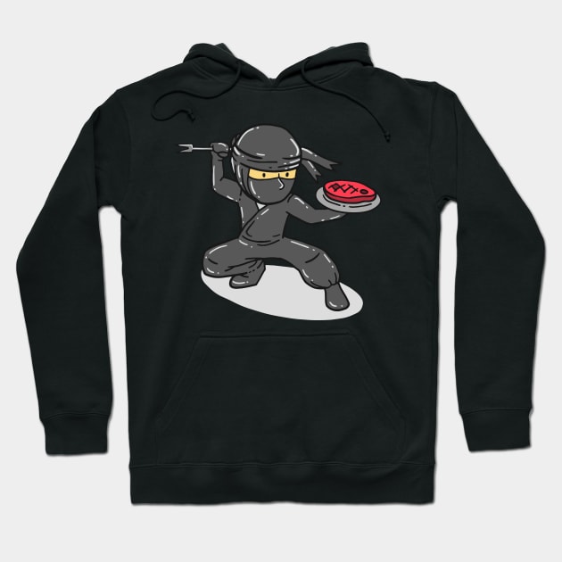 Cool Barbecue BBQ Ninja Meat Hoodie by Shirtbubble